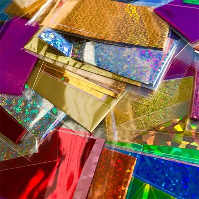50pcs/pack Holographic Transfer Foil Stickers 4*20cm Random