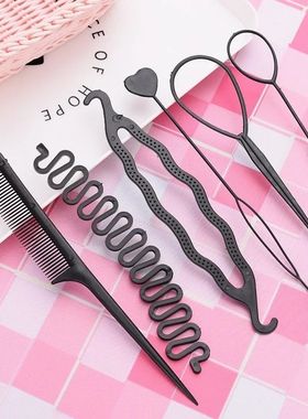 4-6Pcs/Set Black Basic Styling Tool Braid Hairstyle Twist Do