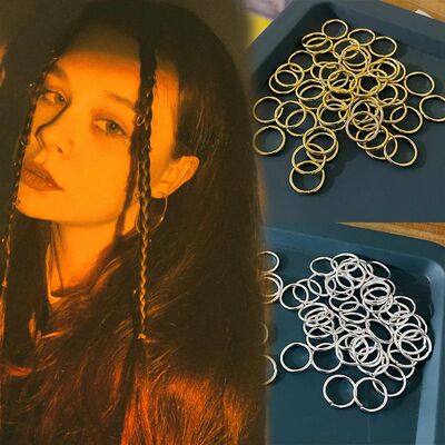 10-50Pcs 10-16mm Hair Rings Metal African Braid Dreadlocks B