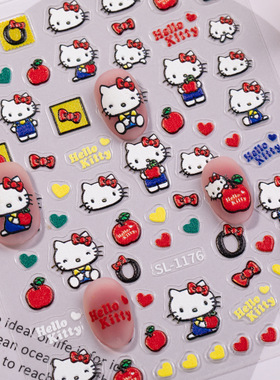 Sanriod Cat Cinnamoroll Nail Art Sticker Kawaii Cartoon Myme