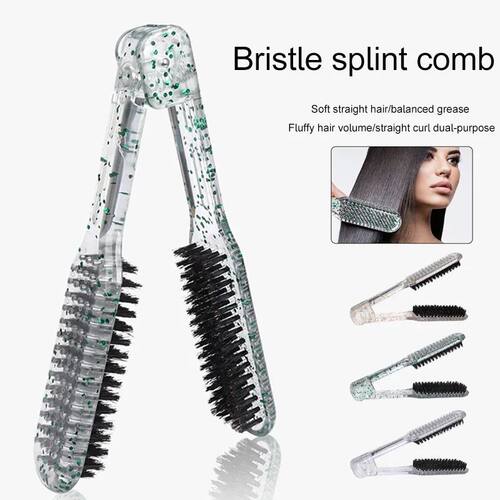 Hair Straightener Bristle Straight Hair Double Brush V-shape