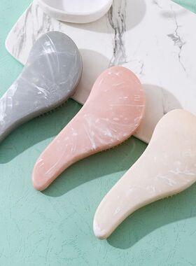 1pcs Marbled Soft Tooth Comb Anti-static Hair Brush Handle E