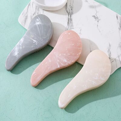 1pcs Marbled Soft Tooth Comb Anti-static Hair Brush Handle E