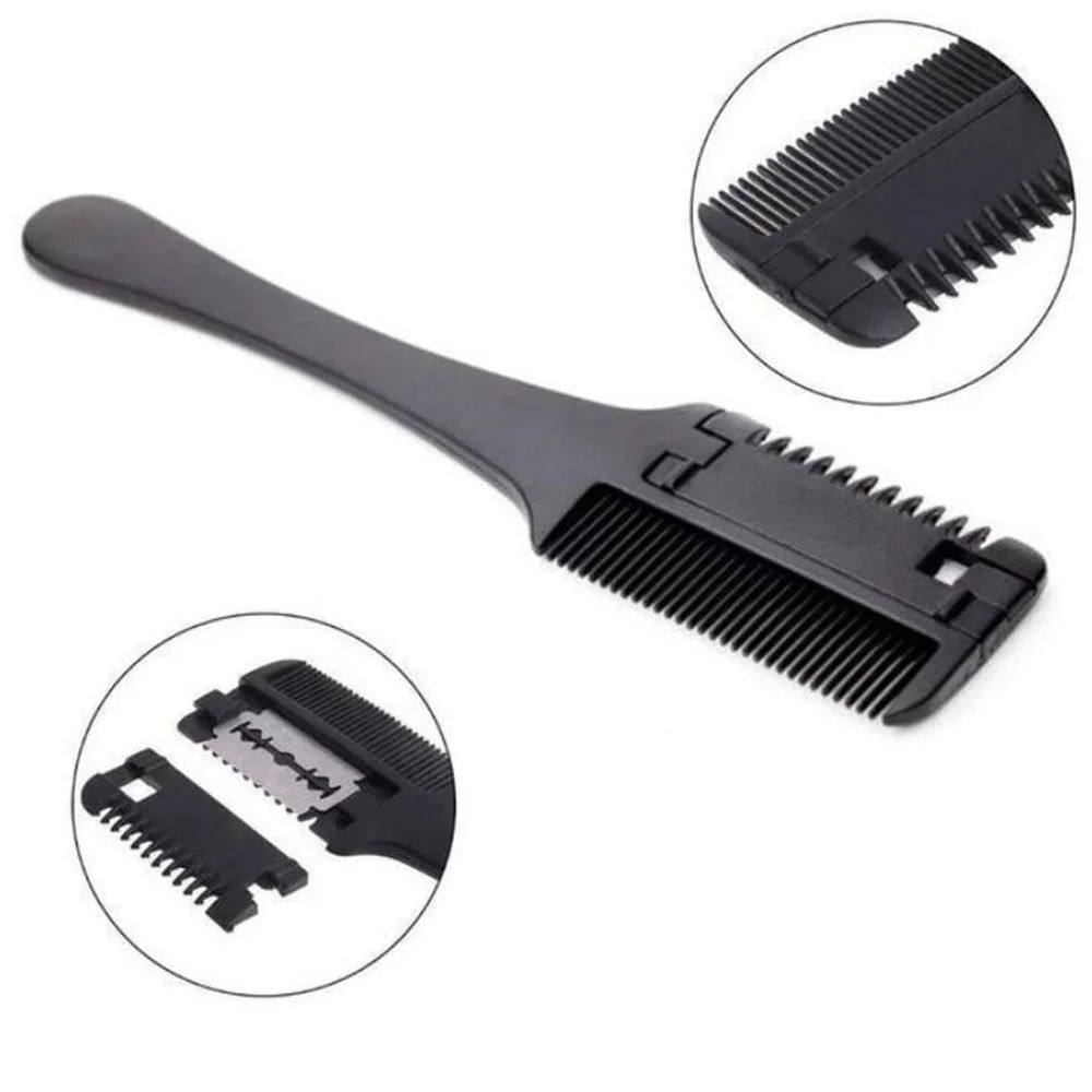 Black Handle Hair Brushes with Razor Blades Hair Cutting Com