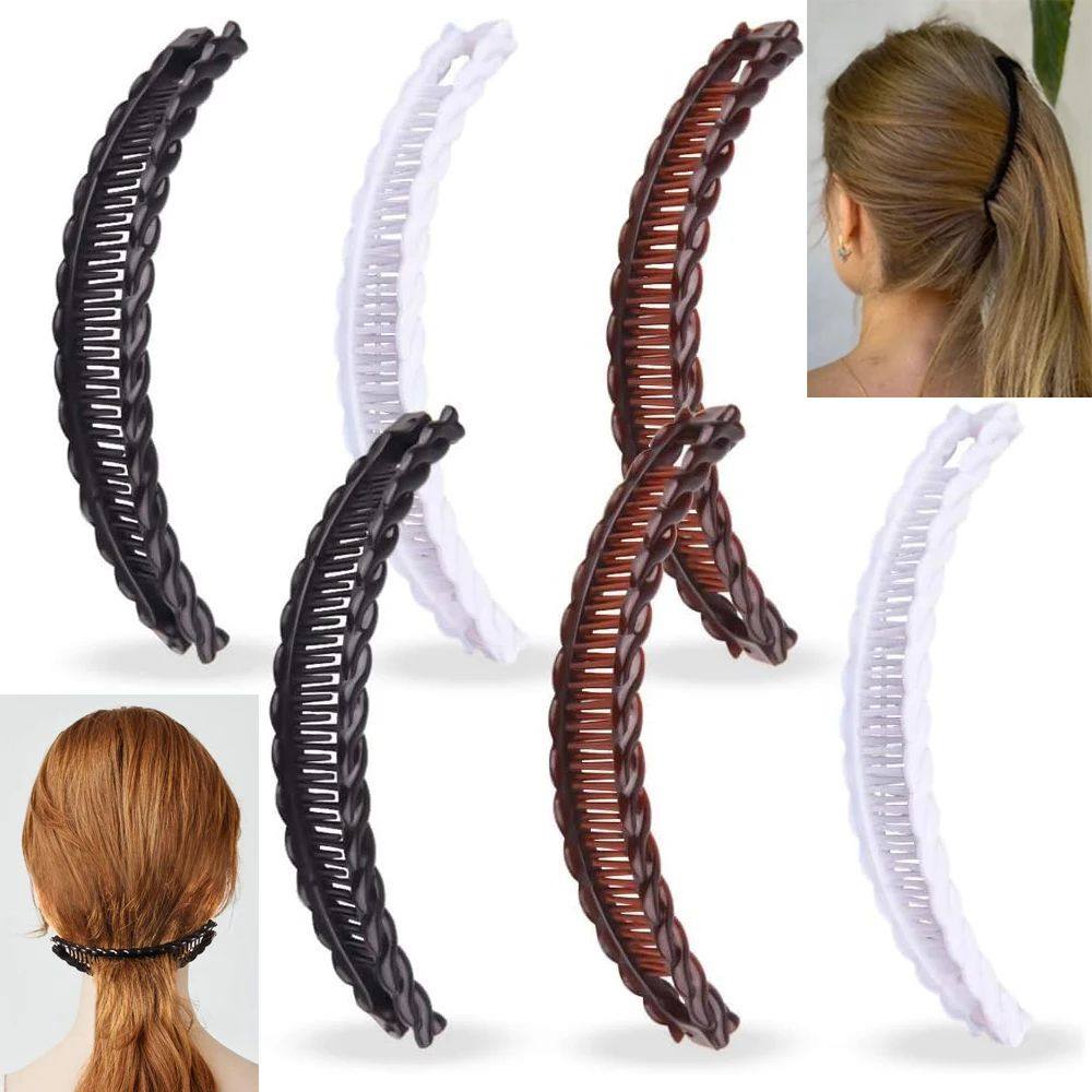 Vintage Banana Hair Clips for Women Wave Combs Hairpin Braid