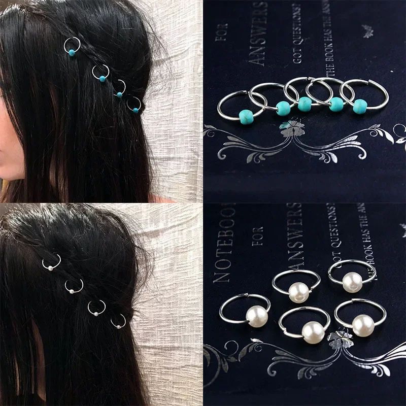 10/50pcs Gold Silver Charms Hair Braid Dreadlock Hair Rings