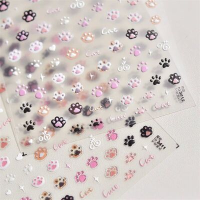Cute Jelly Pink Cat Paw Print Lovely Kitty Puppy Dog Cartoon