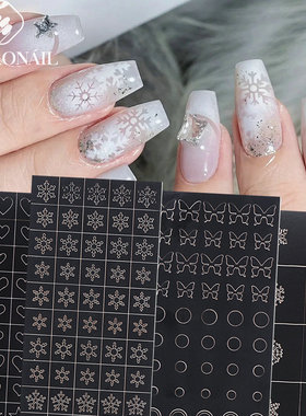 Nail Art Hollow Spray-painted Stickers Hollow Stars Snowflak