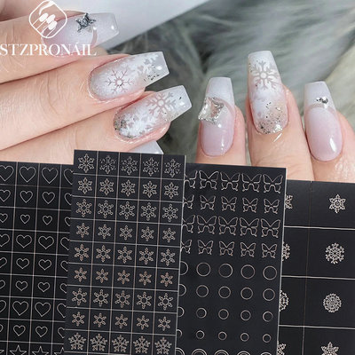 Nail Art Hollow Spray-painted Stickers Hollow Stars Snowflak