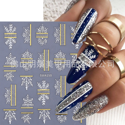 Christmas Snowflake Stickers Glitter Silver Phnom Penh Lace