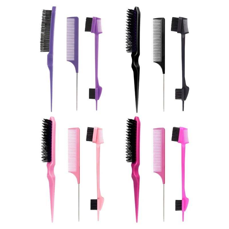 3pcs Hair Styling Tools Double Sided Hair Partitioning Comb