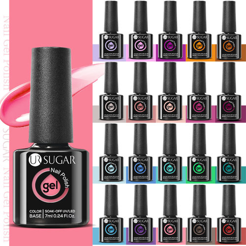 7ml Orange Red Pink Gel Nail Polish Laser Sparkling Soak