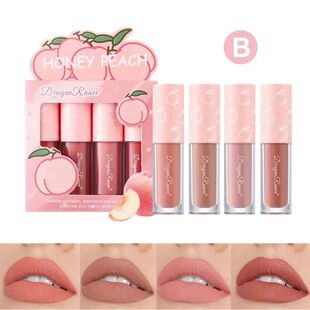 4Pc Mini Velvet Matte Lip Gloss Set Long Lasting Non Fading