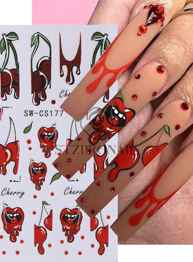 Halloween nail sticker pink cartoon ghost pumpkin spider cen