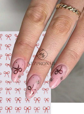 Bow Nail Sticker Retro Japanese Girl Bow Six Color Ribbon Na