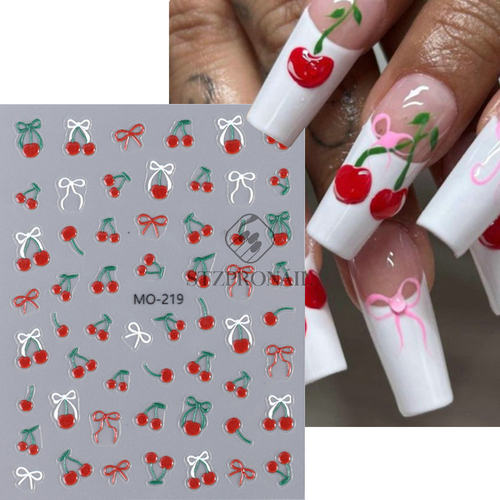 Spring And Summer Crystal Diamond Red Small Cherry Nail Stic