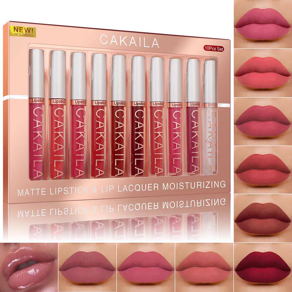 6/10Pcs/Box Matte Nude Velvet Liquid Lipstick LipGloss And