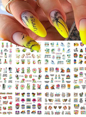 Nail Art Water Sticker Large Summer Small Fresh Seaside Suns
