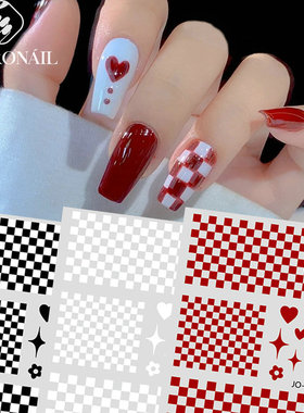 Checkerboard Nail Sticker Size Checkerboard Black And White