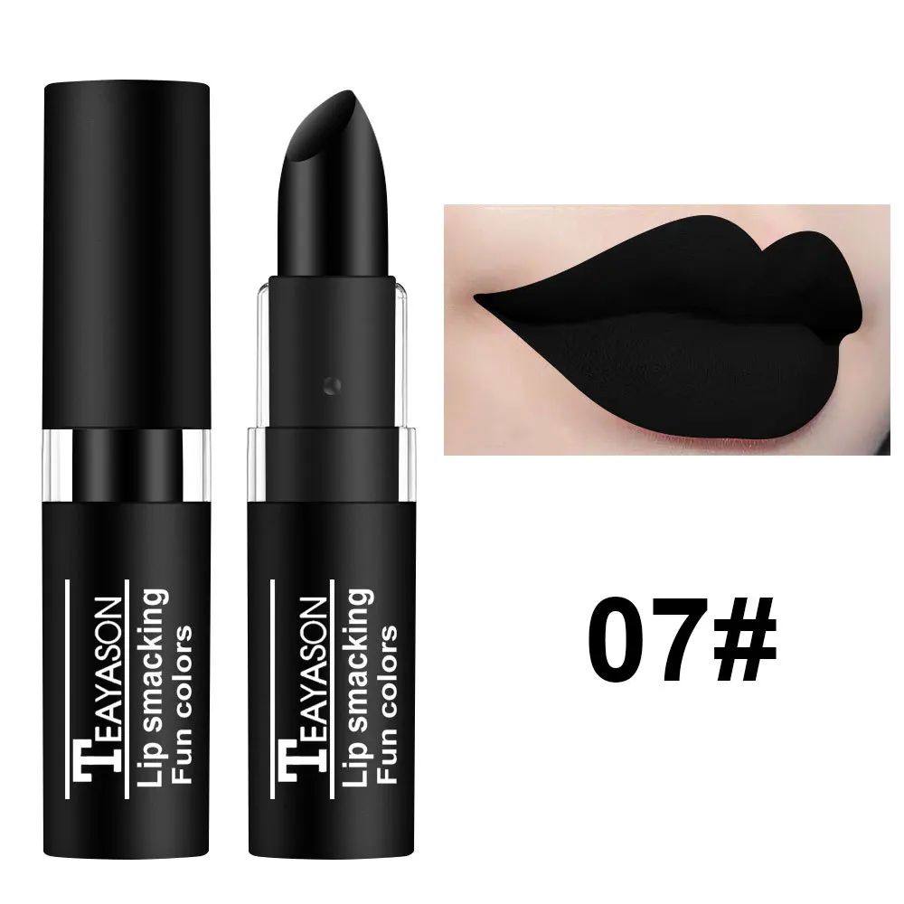 12 Color Lipstick Waterproof Long Lasting Cosmetic Black Blu
