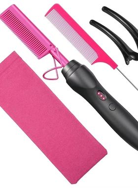 Pink Hot Comb Electric Hot Comb Heating Pressing Hair Straig
