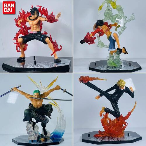 New Anime Figure Fire Fist Luffy Ace Sanji Battle Model Doll