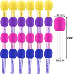 4/24pcs Microphone Candy Tubes Plastic Toy Rock Music Party