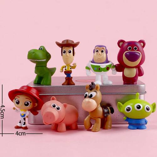 5cm 8pcs/set Toys Story 4 Woody Buzz Lightyear Action Figure