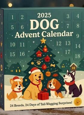 New 2D Dog Advent Calendar Reusable 24Pc Christmas Countdown