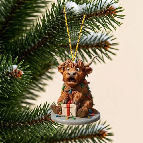 Highland Cow Advent Calendar with 24 Highland Cow Ornaments