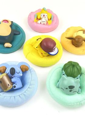 6pcs/set Cartoon Sleep Pillow Pokemon Doll Model Pikachu Sno