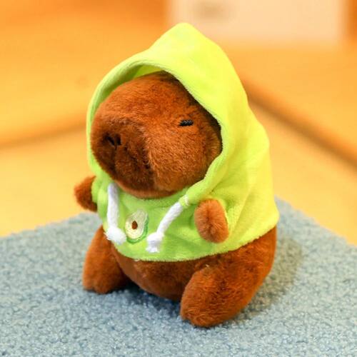 Cute Small Size Capybara Plush Toy With Wings Hoodie Simulat