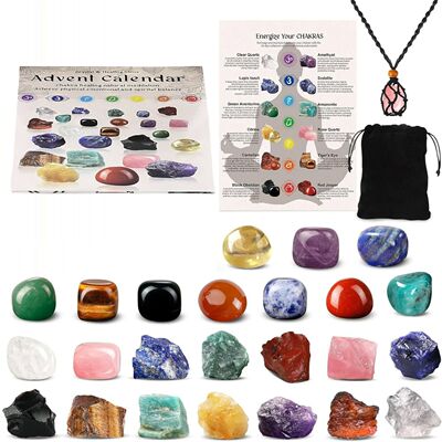 24pcs Christmas Advent Calendar Crystals Chakra Crystals Sto