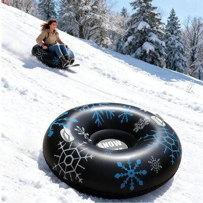 Heavy-Duty Inflatable Snow Tube 35.43in Thickened PVC Sled w