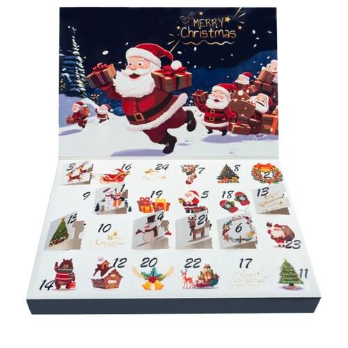 24 Grids Christmas Advent Calendar DIY Fillable Empty Gift B