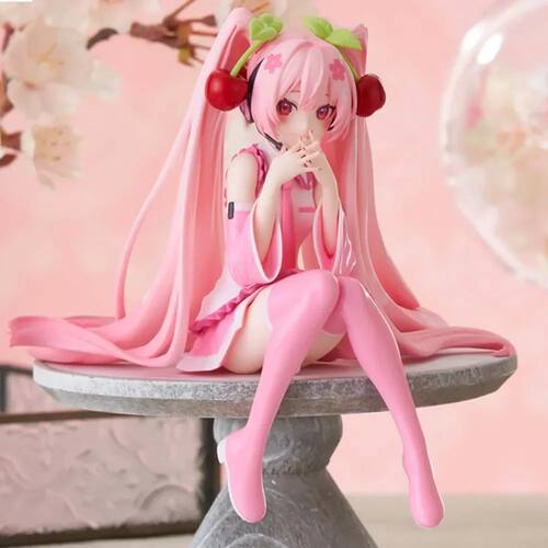 New Hatsune Miku Anime figure Pink dress PVC model action to
