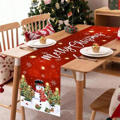 Christmas Table Runner Christmas Party Decoration Xmas Santa
