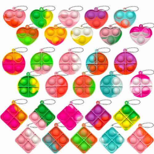 30PCS Pop Fidget Toys Mini Pop Keychains Toddler Toys Fidget