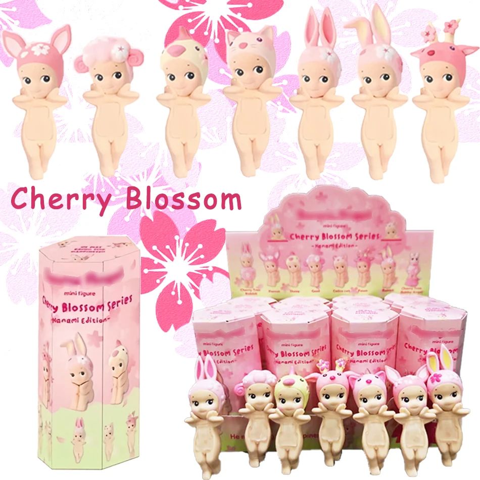 1-24pcs cherry blossom series hippers blind box mini figure