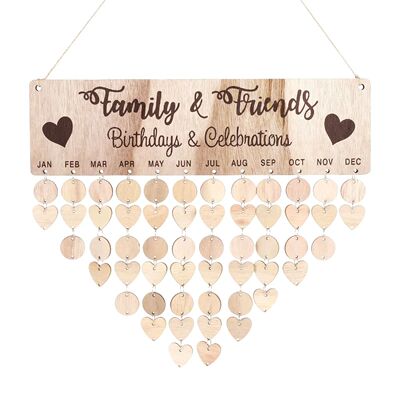 Calendar Reminding Wood Friendsgifts Wooden Calendar Plaque
