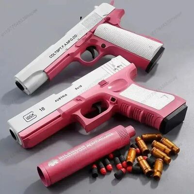 Toy Gun Pistol Soft M1911 Shell Ejected Foam Darts Blaster M