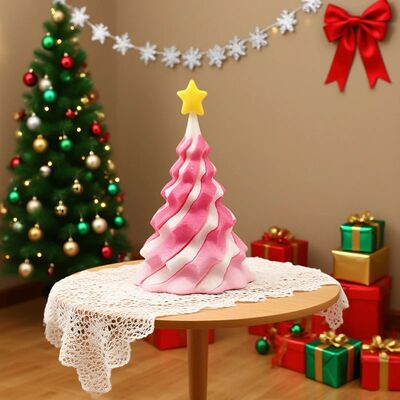 3D Printed Christmas Tree Xmas Gifts Spiral Cone Rotating Py