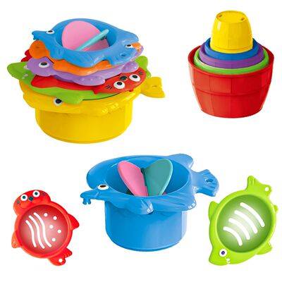Toddler Stacking Bath Toys Random Colors Cups Basket Summer