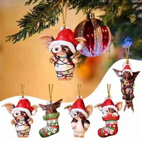 Xmas Gremlins Santa Hat Socks Dog Honeycomb Ball Christmas T