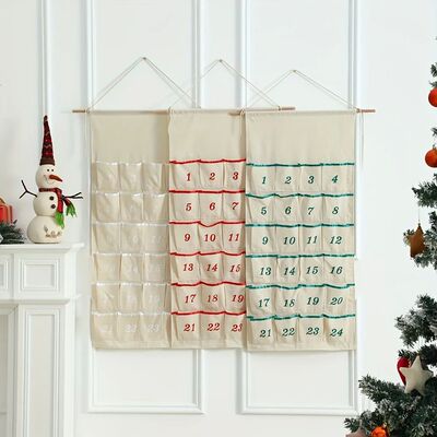 Wall-Mounted Canvas Hanging Storage Bag with 24 Pockets Dorm