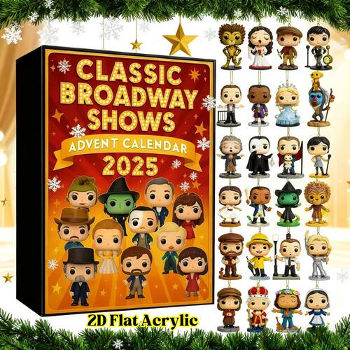 Classic Broadway Shows Advent Calendar w/Iconic Musical Char