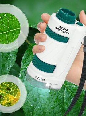 Kids Science Stem Toy Handheld Microscope Kit 60-180x Educat