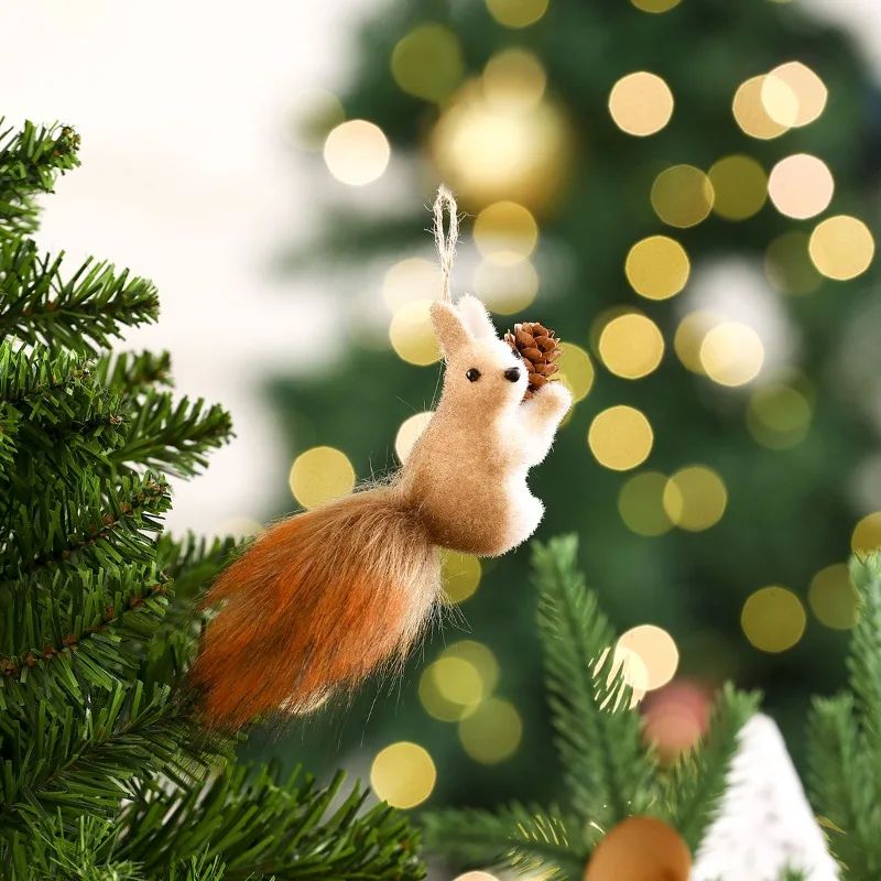 1PC Christmas Squirrel Decoration Holiday Decoration Simulat