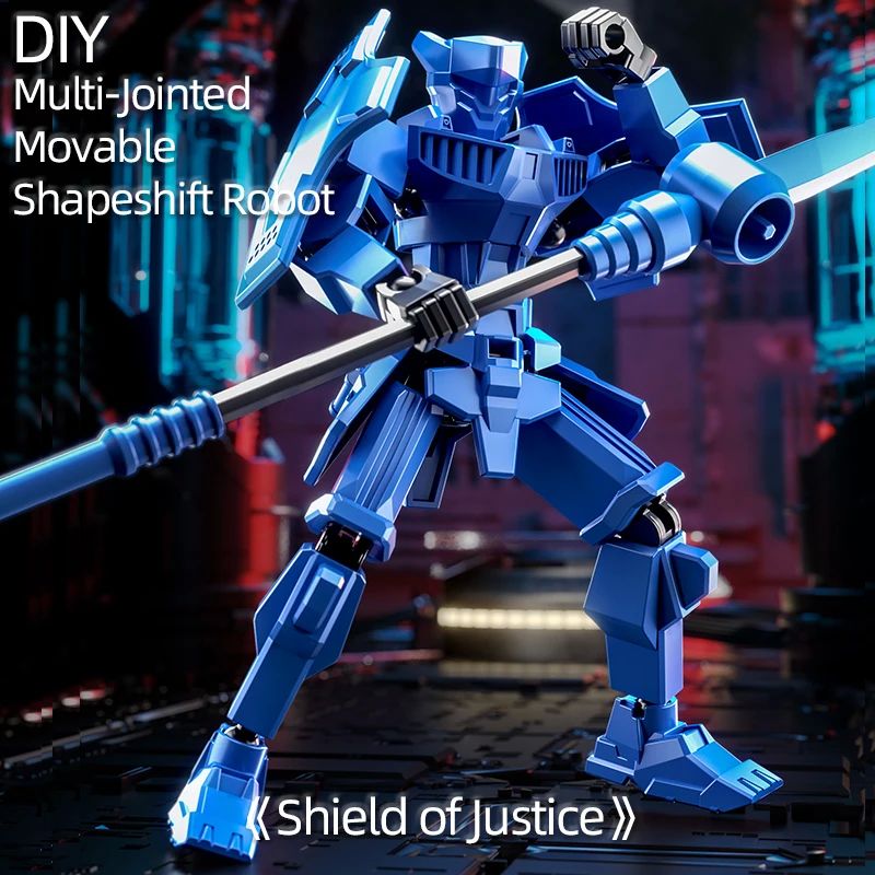Multi-Jointed Movable Shapeshift Robot Warrior 3D Printed Kn - 实物图