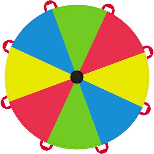 Multicolored Kids Play Parachute with 8 Handles for Indoor A